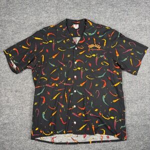 Vtg 90s Scorpio Camp Shirt Mens XL Short Sleeve Chili Pepper Print Made in USA